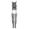 Le Désir Lace Suspender Bodystocking with Round Neck - One Size